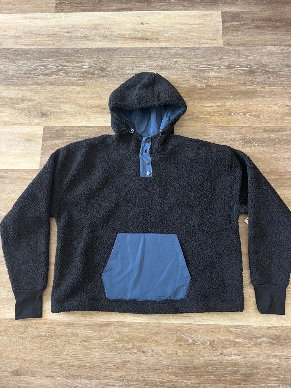 NWT Amazon Essentials Men’s Pullover Hooded Fleece Jacket Dark Blue Size XL